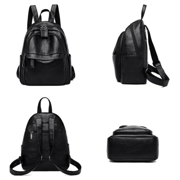 2024 Female Leather Backpacks High Quality Ladies Bagpacks Luxury Designer Large Capacity Casual Daypack Girl Mochilas Sac A Dos - Image 5