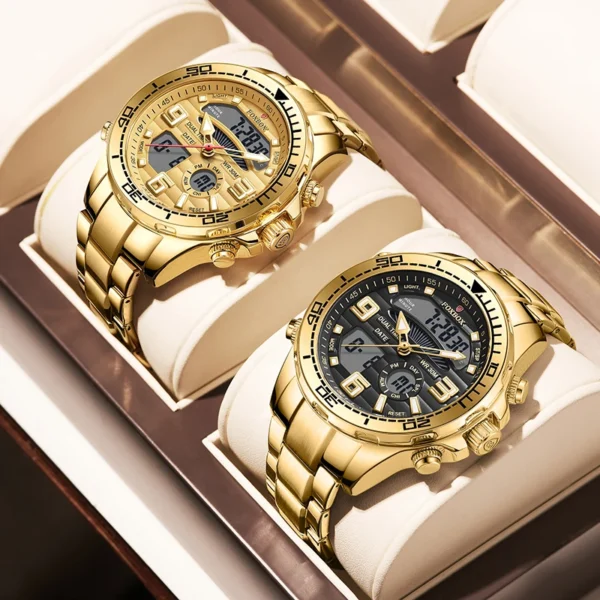 LIGE Top Luxury Watches Men FOXBOX LED Big Dial Military Mens Watch Stainless Steel Waterproof Quartz Wristwatches Reloj Hombre - Image 2