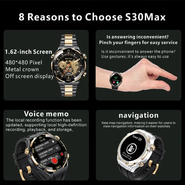 New Watch Ultimate Luxury Smart Watch Men's 480*480 HD Screen Outdoor Sports SmartWatch 4GB RAM GPS NFC Compass 2025 New Watch - Image 5