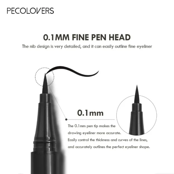 5PCS/Set Smooth Liquid Eyeliner Pen, Waterproof, Long-lasting Makeup, Black, Ultra-fine Pen Tip,Create A Charming Eye Makeup - Image 2