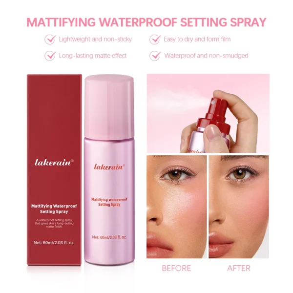 Long-Lasting Setting Spray Glossy Matte Base Makeup Oil Control Waterproof Moisturizing Make-up Fixer Spray for All Skin Style - Image 5