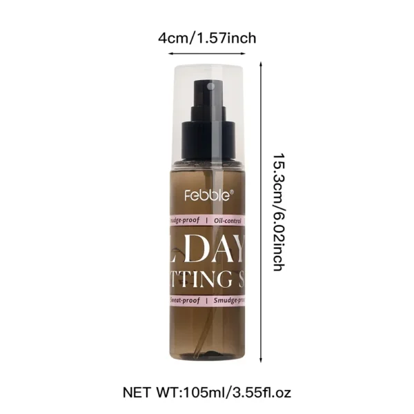 FEBBLE Setting Spray Waterproof Sweatproof & Long-Lasting Moisturizing Oil-Control & Hydrating Makeup Fixer - Image 6