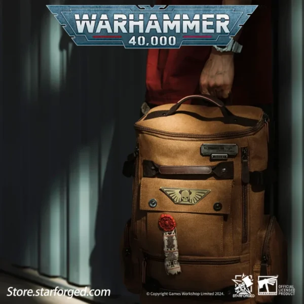 Starforged Death Korps of Krieg Backpack Warhammer 40K Game Genuine Peripheral Brown Large Capacity Backpack Computer Handbag - Image 3
