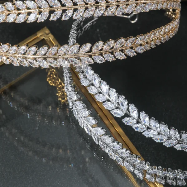 Luxury Bridal Headbands For Wedding Headpiece Cubic Zirconia CZ Bride Crowns Tiaras Women Girl Hairbands Hair Jewelry Headdress - Image 6