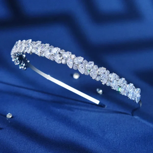 Fashion Zircon Headbands for Women Bridal Wedding Hair Accessories Silver Color Hairband Luxury Hair Jewelry Party Headpiece - Image 4