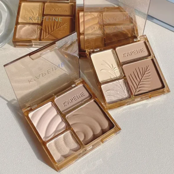 4 Colors Matte Highlighter Bronzers Palette Face Shading Grooming Powder Long-Lasting Makeup Face Contouring Shadow Cosmetics - Image 2