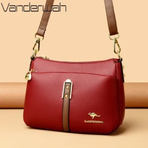 Brand Design Three Layers Fashion Shoulder Messenger Bags Luxury Soft Leather Crossbody Sac Quality Small Handbags and Purses