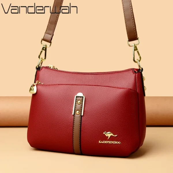 Brand Design Three Layers Fashion Shoulder Messenger Bags Luxury Soft Leather Crossbody Sac Quality Small Handbags and Purses