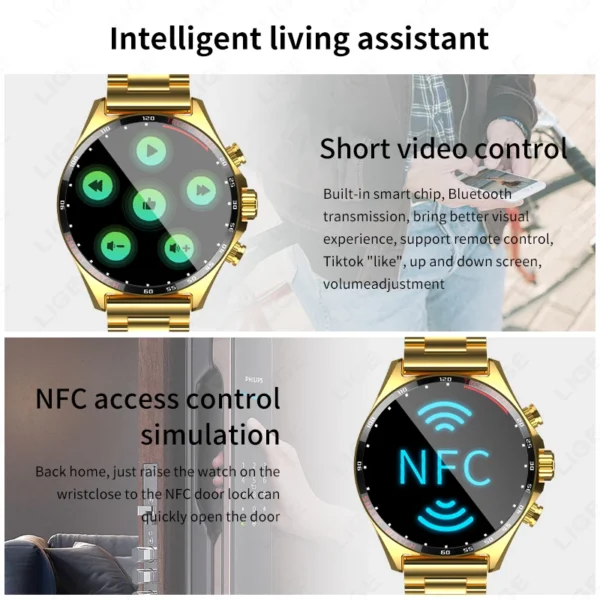 LIGE New GPS Smart Watch Men Outdoor Compass Sport Fitness Bracelet Bluetooth Call Clock Waterproof NFC Steel Smartwatch For Men - Image 4