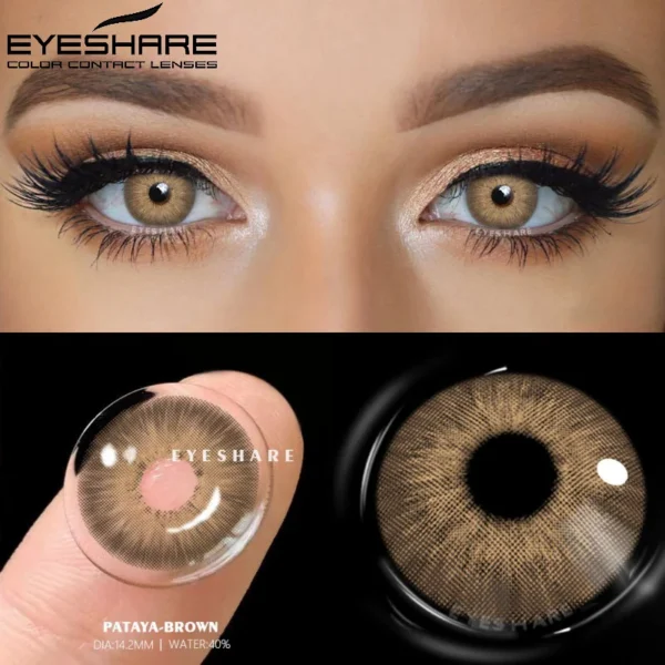 EYESHARE 1Pair Myopia Lenses Color Contact Lenses for Eyes With Diopters Prescription Yaerly Brown Lenses Gray Colored Contacts - Image 5