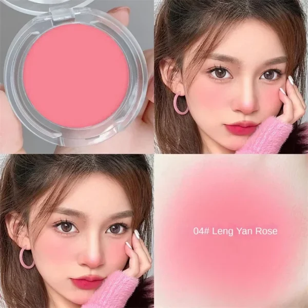 Monochrome blush Matte Natural Cheek Color Brightening Face Waterproof Facial Contouring Makeup Blush Powder Soft Makeup - Image 5