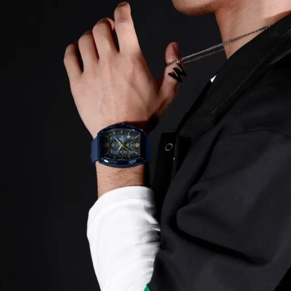 NAVIFORCE 6101 Casual Men's Quartz Watch Tonneau Dial Luminous Waterproof Silicone Strap Outdoor Sports Fashion Watches for Man - Image 5