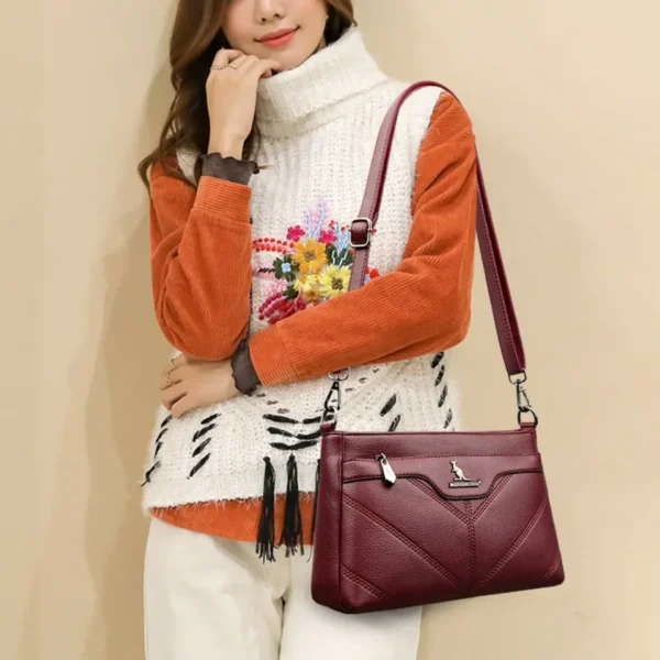 Classical Shoulder Bags For Women Solid Color Purse Ladies Quality Leather Crossbody Bag Messenger Casual Commuting Sac A Main - Image 3