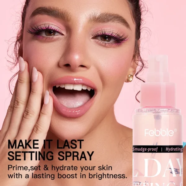 FEBBLE Setting Spray Waterproof Sweatproof & Long-Lasting Moisturizing Oil-Control & Hydrating Makeup Fixer - Image 3