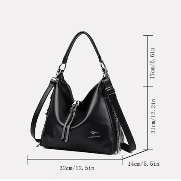 2024 Women High Quality Leather Shoulder Bag Top-handle Bags Casual Large Capacity Messenger Bags Luxury Designe Ladies Handbags - Image 4