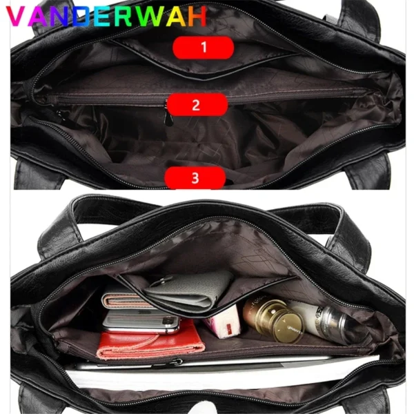 Genuine Brand Soft Leather Top-handle Bags Female Handbags Women Shoulder Crossbody Totes Messanger Bag Large Capacity Big Sac - Image 6