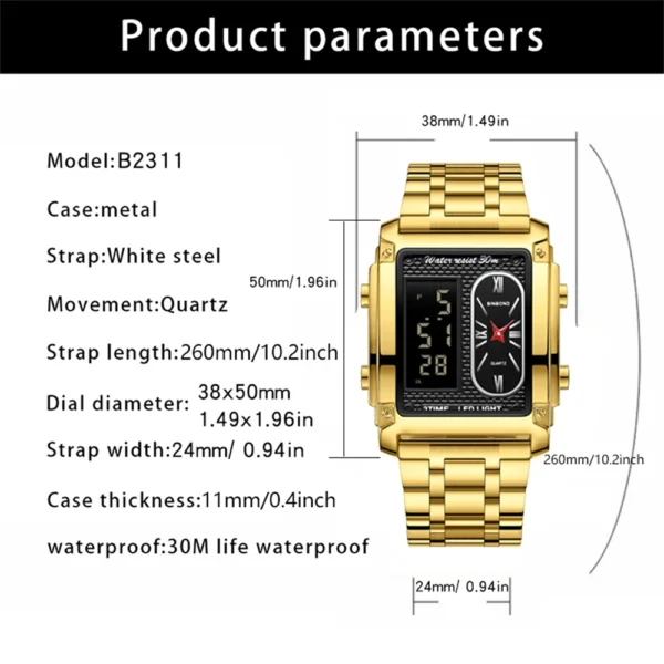BINBOND Brand Mens Business Sports Quartz Watch Classic Waterproof Luminous Calendar Creative Clock Male Personalized Wristwatch - Image 6