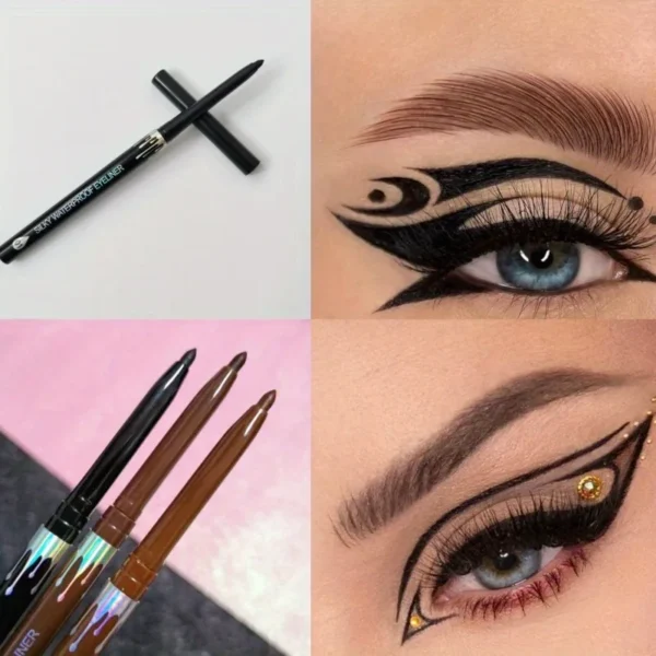 Waterproof Black Brown Eyeliner Gel Pencil Ultra-fine Matte Smooth Quick Dry Non-Smudge Easy Wear Eyeliner Pen Makeup for Eyes - Image 6