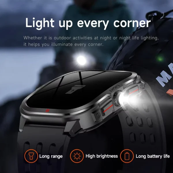 LIGE Rugged Military Smart Watch Men Outdoor Sport Smart Watches Heart Rate Monitor Bluetooth Call Man Smartwatch For Androd ios - Image 4