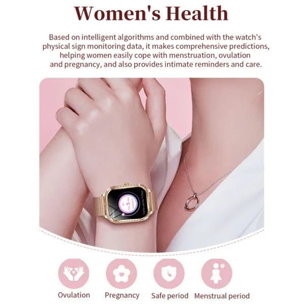 For Xiaomi Huawei New Women Smart Watch Heart Rate Blood Pressure Monitor Music Playback AI Voice Sports BT Calling SmartWatch - Image 4