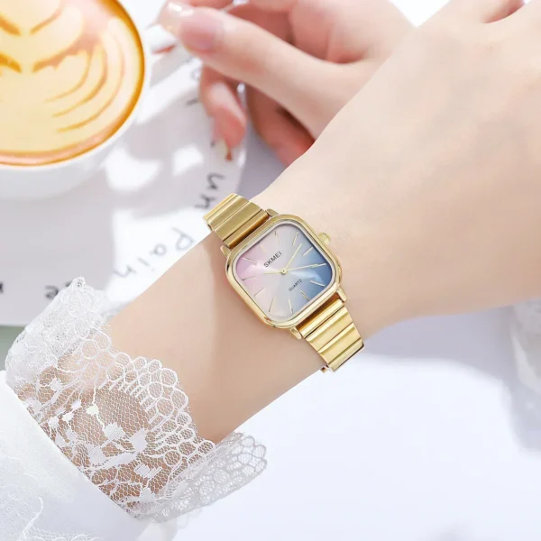 SKMEI 2190 Luxury Ladies Female Quartz Watch Woman Waterproof Stainless Steel Strap Girl Women Wristwatch Date Clock reloj mujer