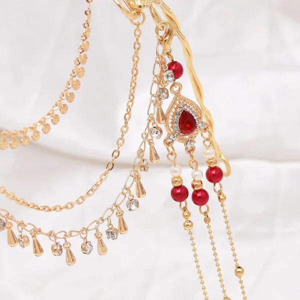Chinese Style Dreamy Purple Crystal Novel Hair Accessories Hanfu Heart Hollow Chain Retro Bridal Headdress Drop Pendant Hairpin - Image 5