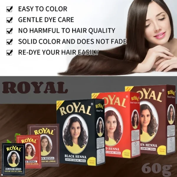 Organic HENNA Plant Hair Dye Black Brown Covering White Hair Nourishing Natural Gloss Hair Care 6 x 10g/box - Image 2