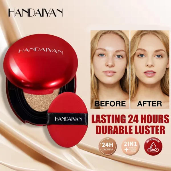 Waterproof Air Cushion Foundation Flawless Waterproof Sunscreen Long-lasting Makeup Concealer Liquid Foundation Face Makeup