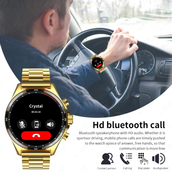 LIGE New GPS Smart Watch Men Outdoor Compass Sport Fitness Bracelet Bluetooth Call Clock Waterproof NFC Steel Smartwatch For Men - Image 3