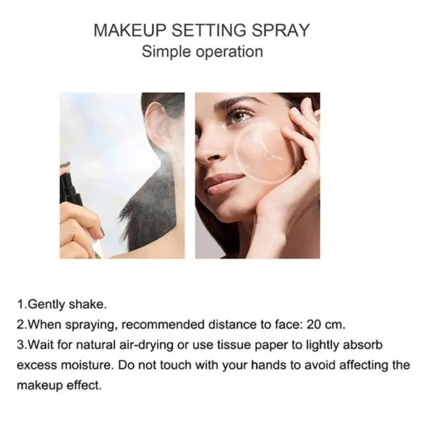 60ml Makeup Setting Spray Long Lasting Makeup Fixer Moisturizing Face Mist with Skin Care All-Day Wear No Smudge - Image 3