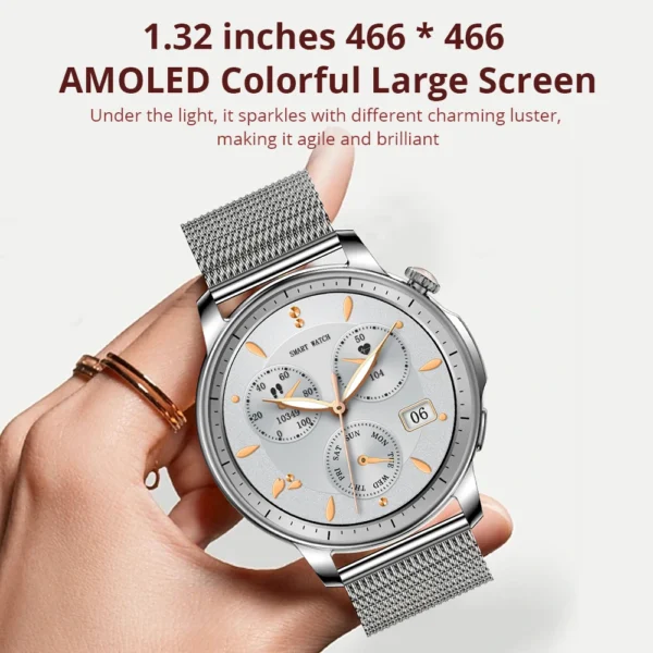 COLMI V65 Smartwatch Women 1.32 inch AMOLED Bluetooth Call Smart Watch Custom Dial Watches Heart Rate Tracker For Android iOS - Image 2