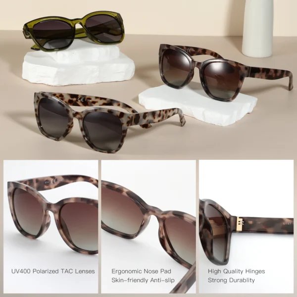 ZENOTTIC Fashion Original Thick Butterfly Frame Polarized Sunglasses for Women Chunky Uv400 Protection Shade Cat Eye Sun Glasses - Image 2