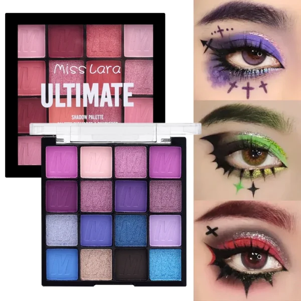 16 Colors Eyeshadow Palette Bright Jam Matte Glitter Red Green Pink Eye Shadow Long Lasting Eye Shadow Makeup Cosmetics - Image 2
