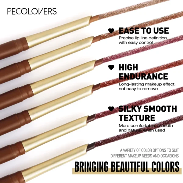 Matte 6-colors Lip Liner Pencil Bevel Design Nib Lip Contour Lipstick Nude Brown Lipstick Pencil Natural Lasting Lipliner Makeup - Image 4