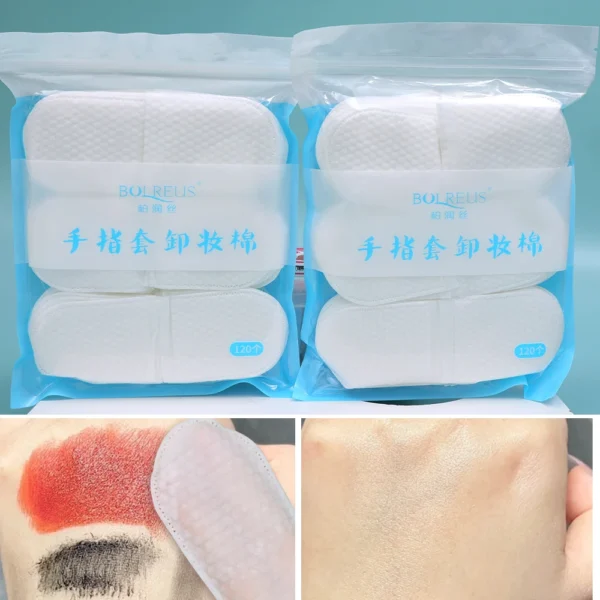 120PCS Makeup Removal Cotton Pads Hand-insert Disposable Makeup Accessories Remover Practical Face Soft U-shaped Remover Paper - Image 6
