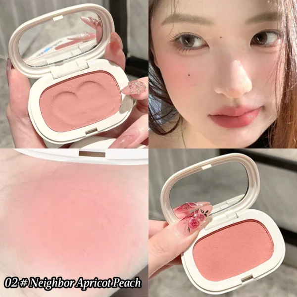 Single Color Blush Silky Texture High Color Rendering No Powder Feeling Low Saturation Long-lasting Natural Matte Blush Cream - Image 6