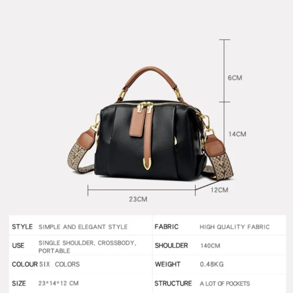 2 Layers Shoulder Totes Bags for Women Quality Pu Leather Wide Strap Hand Bags Designer Arrow Zipper Ladies Crossbody Bag New - Image 5