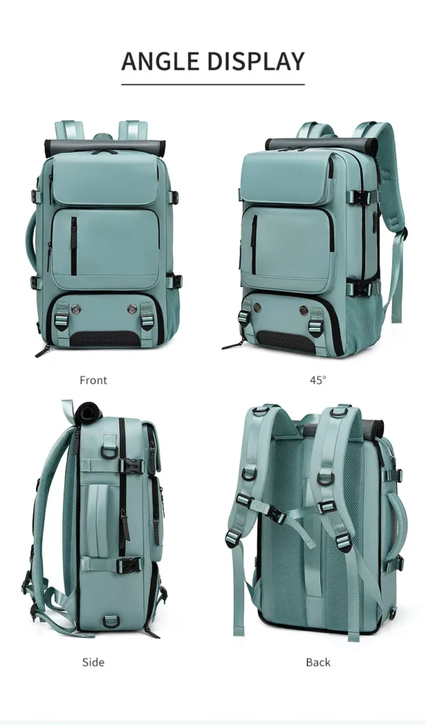 XOKY Large Travel Backpack Boardable Backpack USB Charging Waterproof Outdoor Travel Backpack independent shoe compartment 8102 - Image 6
