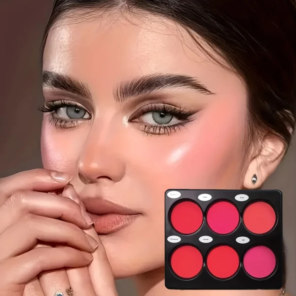 6-color blush palette, natural-toned eye shadow palette, and matte blush palette. Light and breathable, suitable for cheek and e - Image 6