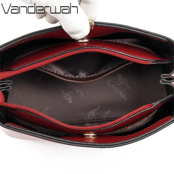 Solid Color Luxury Designer High Quality Leather Women's Handbag Purses Multifunctional Ladies Shoulder Messenger Bags Sac Femme - Image 6