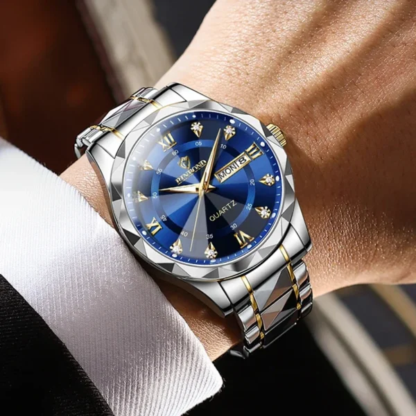 BINBOND Men Waterproof Week Date Clock Stainless Steel Sport Watch Top Brand Luxury Fashion Quartz Watch Men Quartz Wristwatch - Image 2