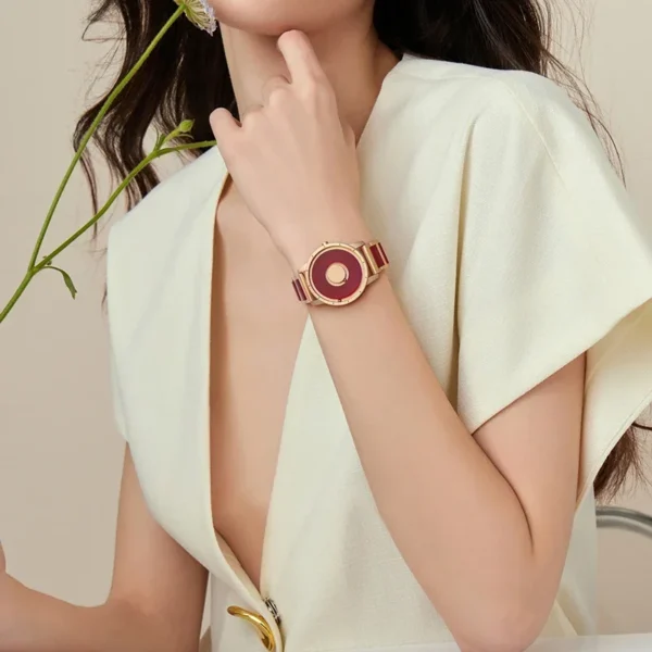 EUTOUR 2025 Spring Arrival Red White Concept Jewelry Watch Resin Material Grace Lady Girl Elegant E059 Magnet Watch Bracelet - Image 4