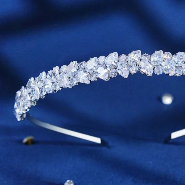 Fashion Zircon Headbands for Women Bridal Wedding Hair Accessories Silver Color Hairband Luxury Hair Jewelry Party Headpiece - Image 3