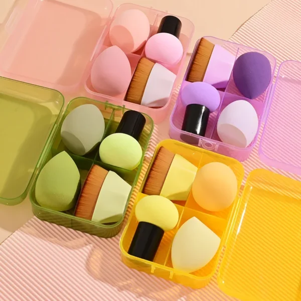 4Pcs Pro Foundation Magic Brushes Cosmetic Puff Set Soft Sponge Powder Makeup Tool Dry Wet Usable Cushion Puffs - Image 3