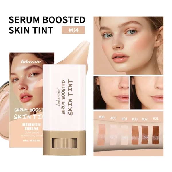 Stick Foundation Balm Serum Boosted Skin Tint Foundation Stick Smooth Plumper Hight Coverage Travel Bronze Foundation Stick Make - Image 2
