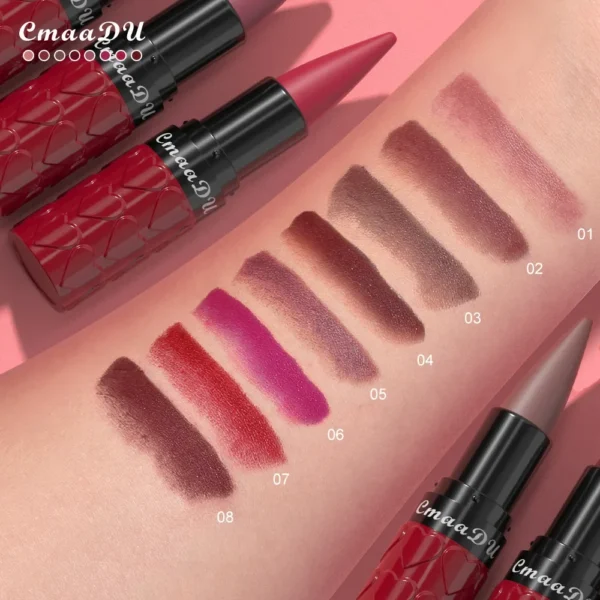 Velvet Matte Lipstick Pencil Waterproof Long-Lasting Sexy Nude Red Brown Non-Sticky Solid Lip Gloss Lip Liner Makeup - Image 5