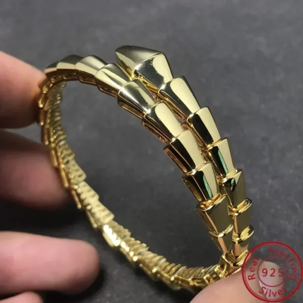 High Quality Luxury Serpenti Viper Collection 18K S925 Silver Snake Bracelet - Valentine'S Day Christmas Gift - Image 3