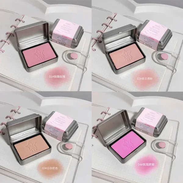 Blush, 4 Shades Available, Peach-Toned Matte Blush In Metal Tin, Long-Lasting Color & Contour Enhancer, Non-Flying Powder, Face - Image 4