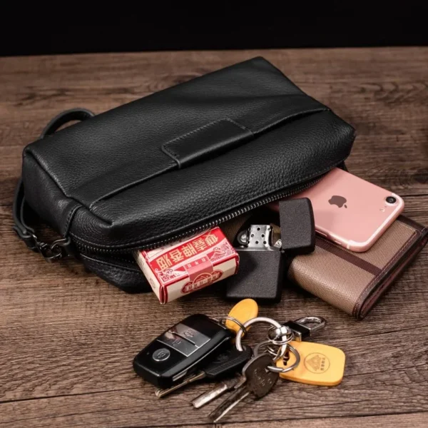 SENOFAN Hand Bag Men Genuine Cowhide Korean Clutches For Male Authentic Luxury Brand Pouch Wallet Clutch Bag Clamping Sack - Image 5