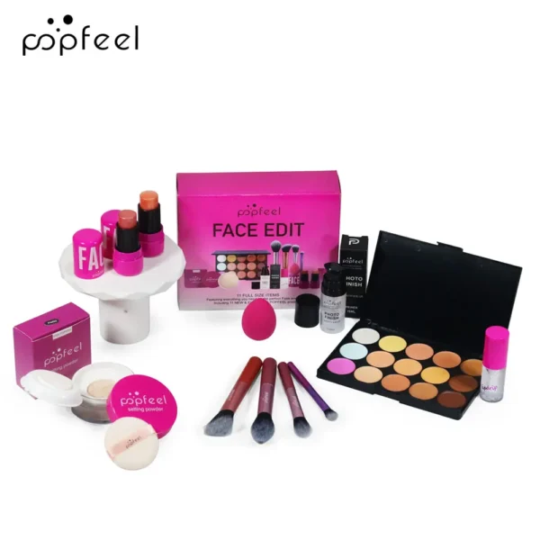 POPFEEL All In One Makeup Kit Eyeshadow Powder Lipgloss Lipoil,Valentine's Day Gift for Girls Women - Image 4
